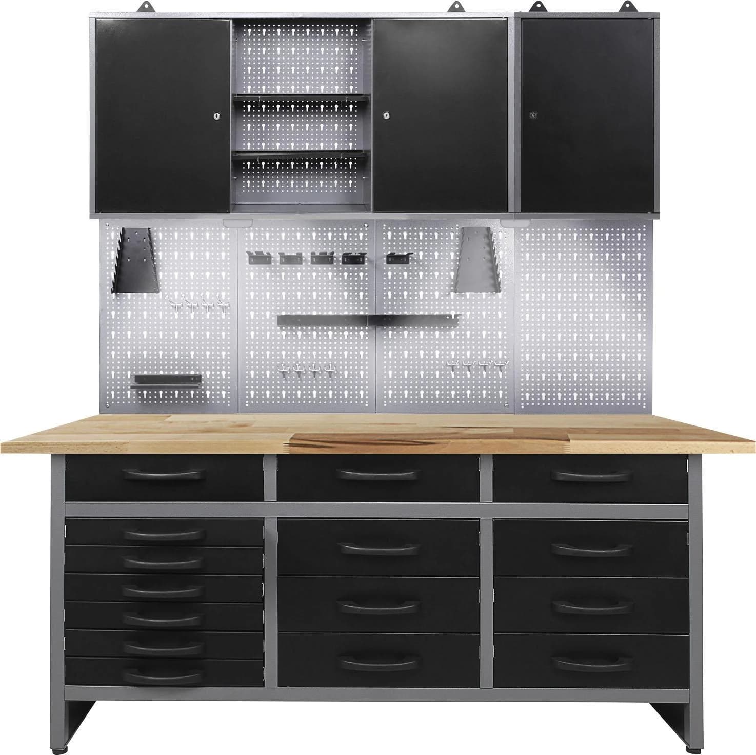 Werkstatt-Set ONDIS24 Schwarz LED-Beleuchtung