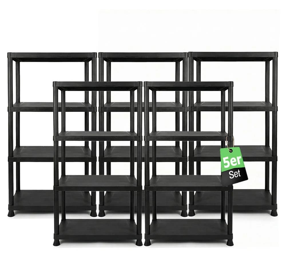 ONDIS24 Steckregal 5er Pack Anthrazit Kunststoff Schwerlast - Bild 2