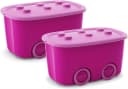 ONDIS24 Spielzeugbox Funny Aufbewahrungsbox Bunt mit Rädern Bild 2