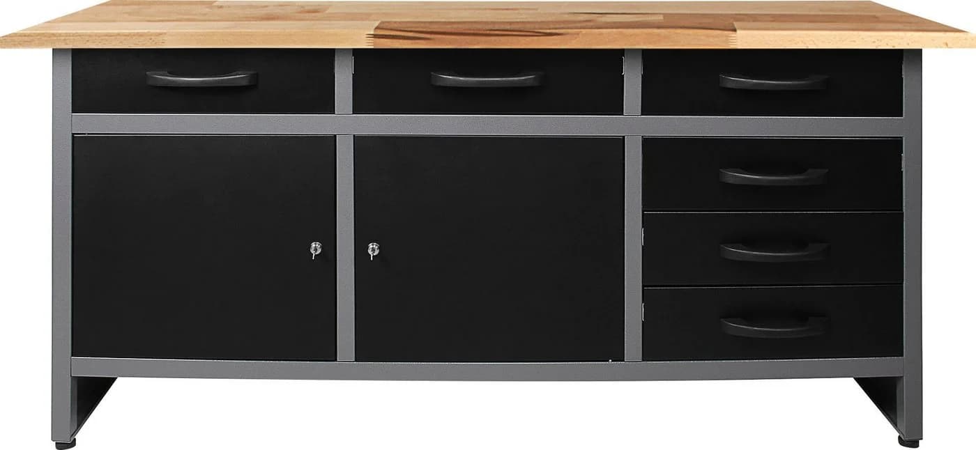 ONDIS24 Werkbank Karsten Schwarz Metall mit 6 Schubladen - Bild 3