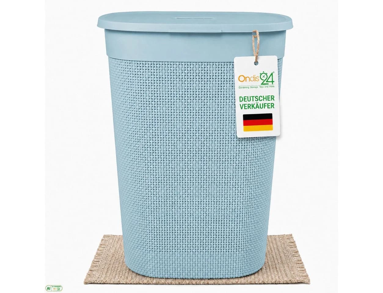 ONDIS24 Wäschekorb Filo 60L Blau Kunststoff Belüftet - Bild 2
