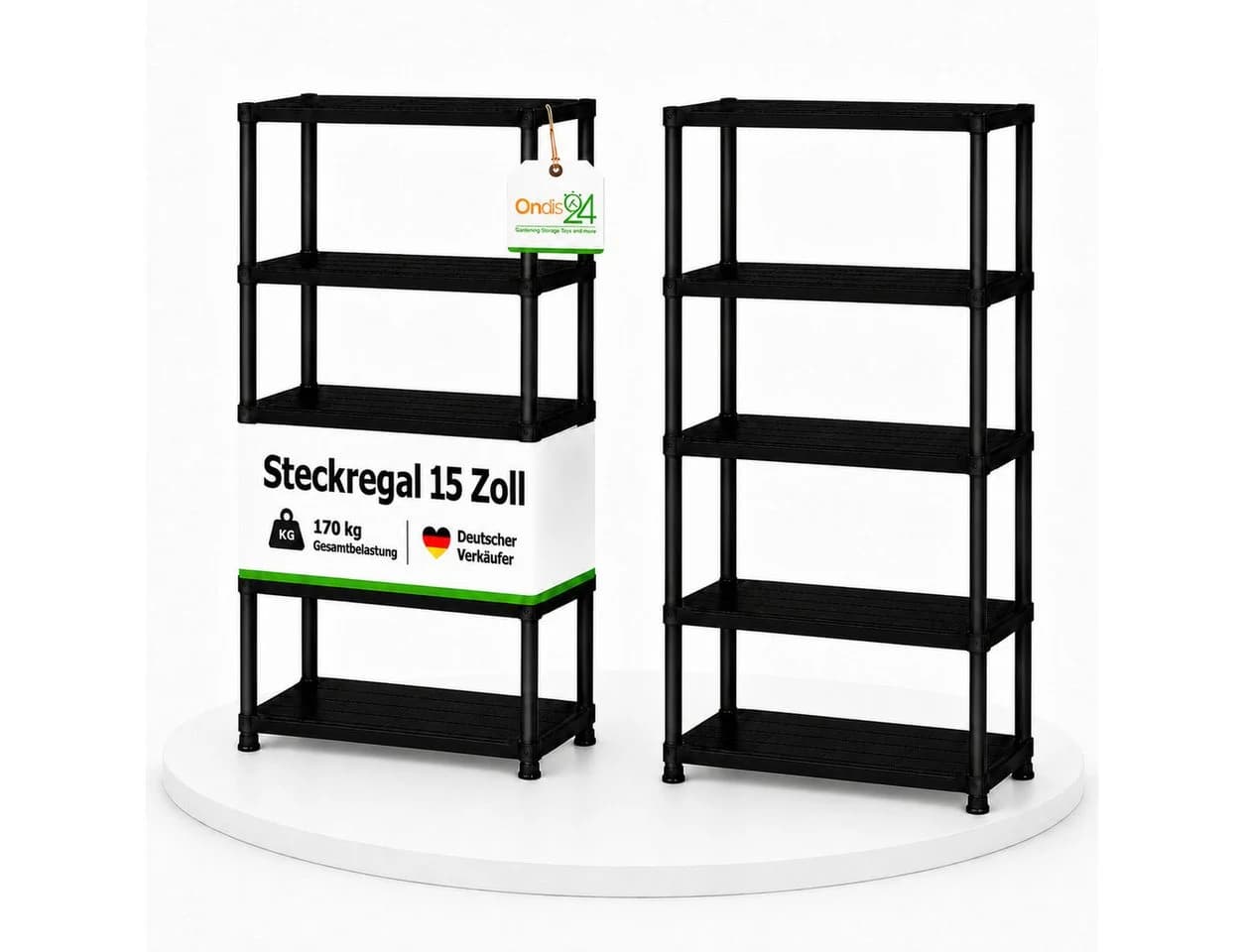 ONDIS24 Steckregal Schwarz Kunststoff Lagerregal - Bild 2