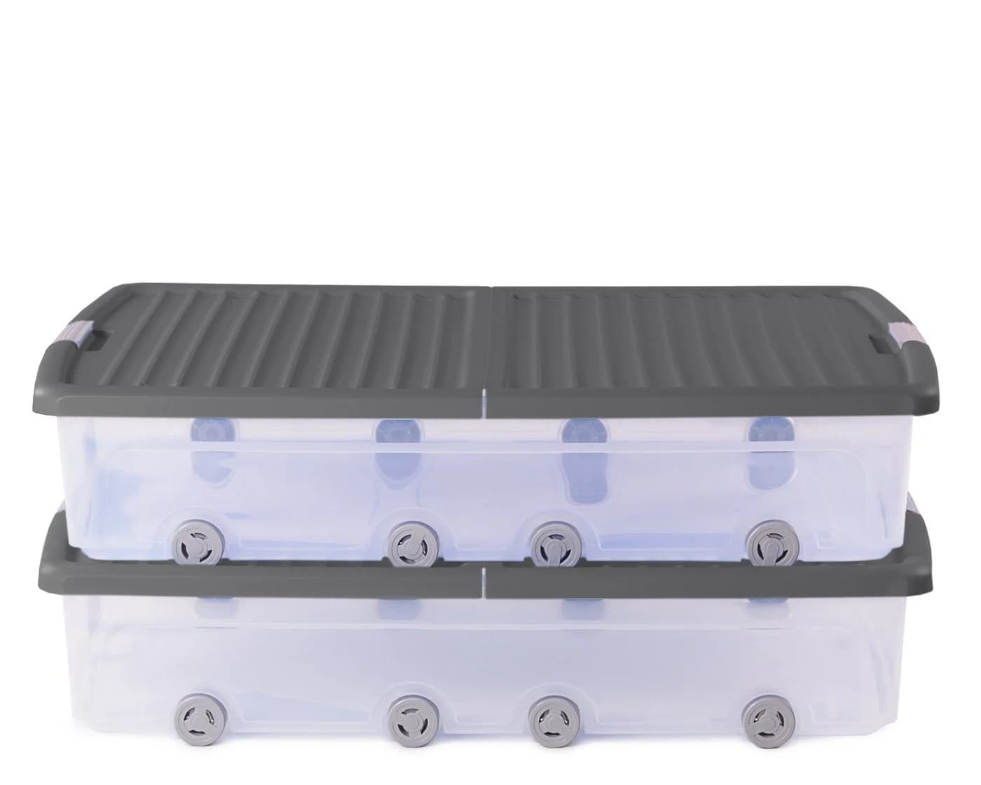 ONDIS24 Aufbewahrungsbox Unterbettbox 55L Grau Transparent - Bild 2