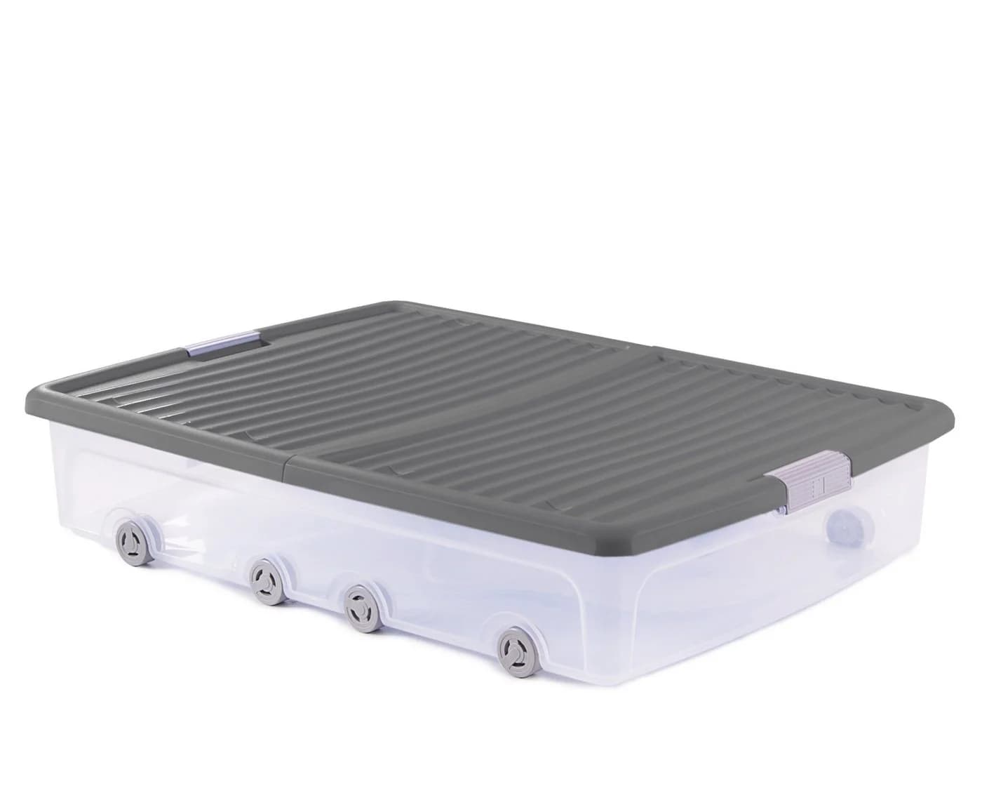 ONDIS24 Aufbewahrungsbox Unterbettbox 55L Grau Transparent - Bild 3