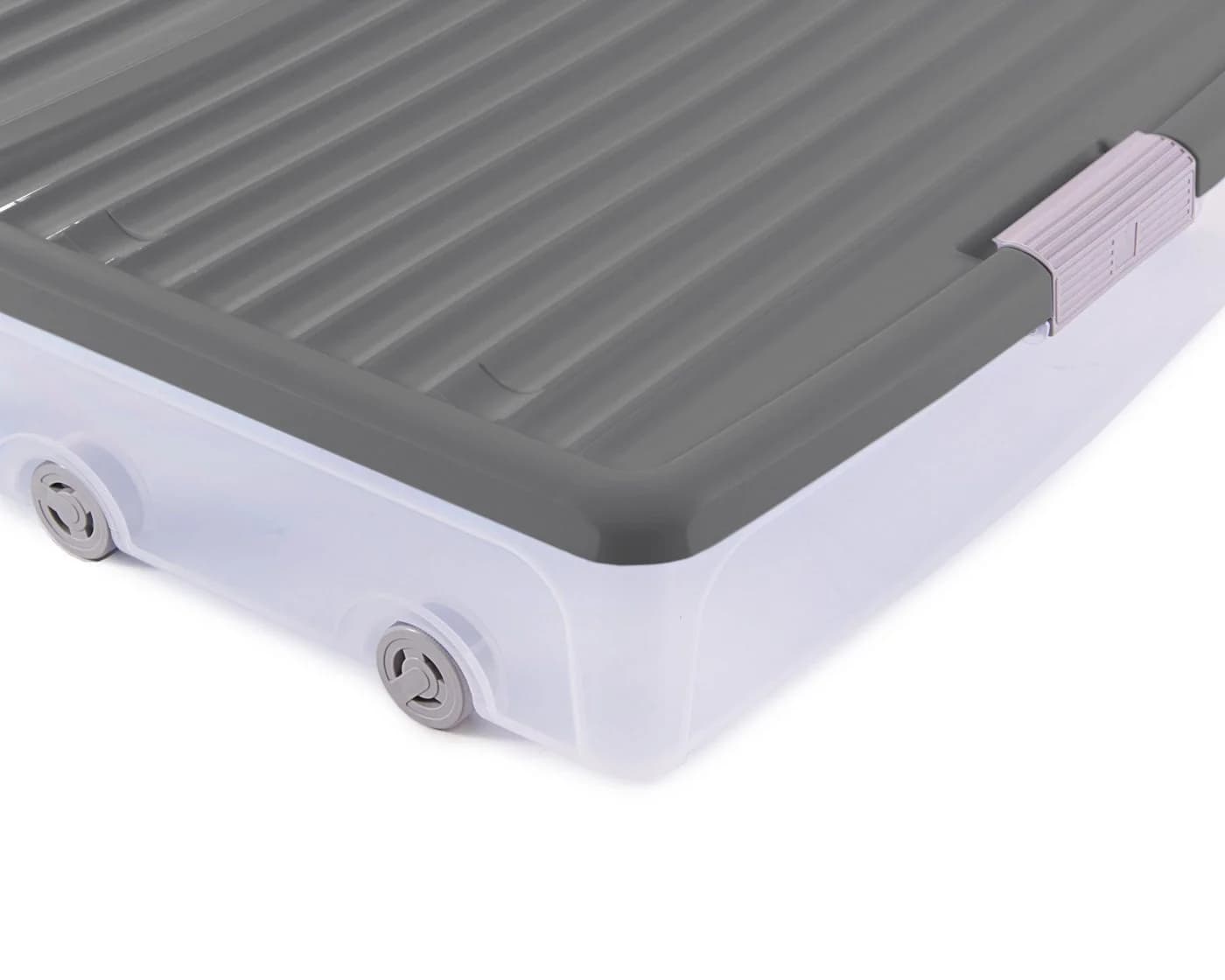 ONDIS24 Aufbewahrungsbox Unterbettbox 55L Grau Transparent - Bild 4