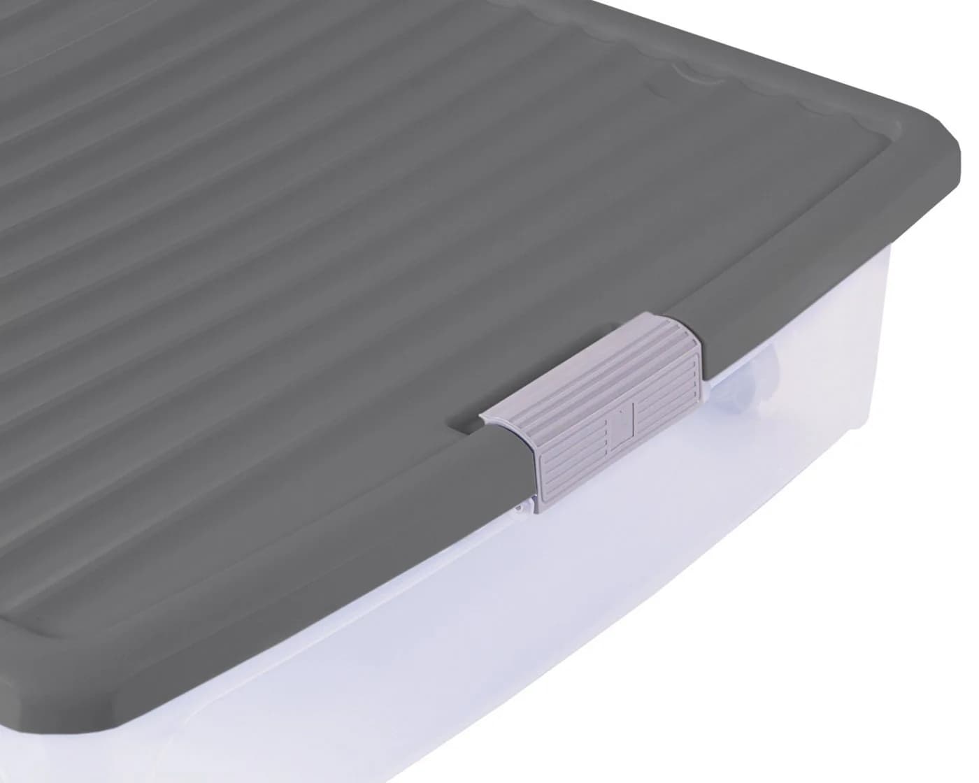 ONDIS24 Aufbewahrungsbox Unterbettbox 55L Grau Transparent - Bild 5