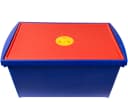 ONDIS24 Aufbewahrungsbox Spielzeugkiste 28L Blau/Rot Stapelbox Bild 2