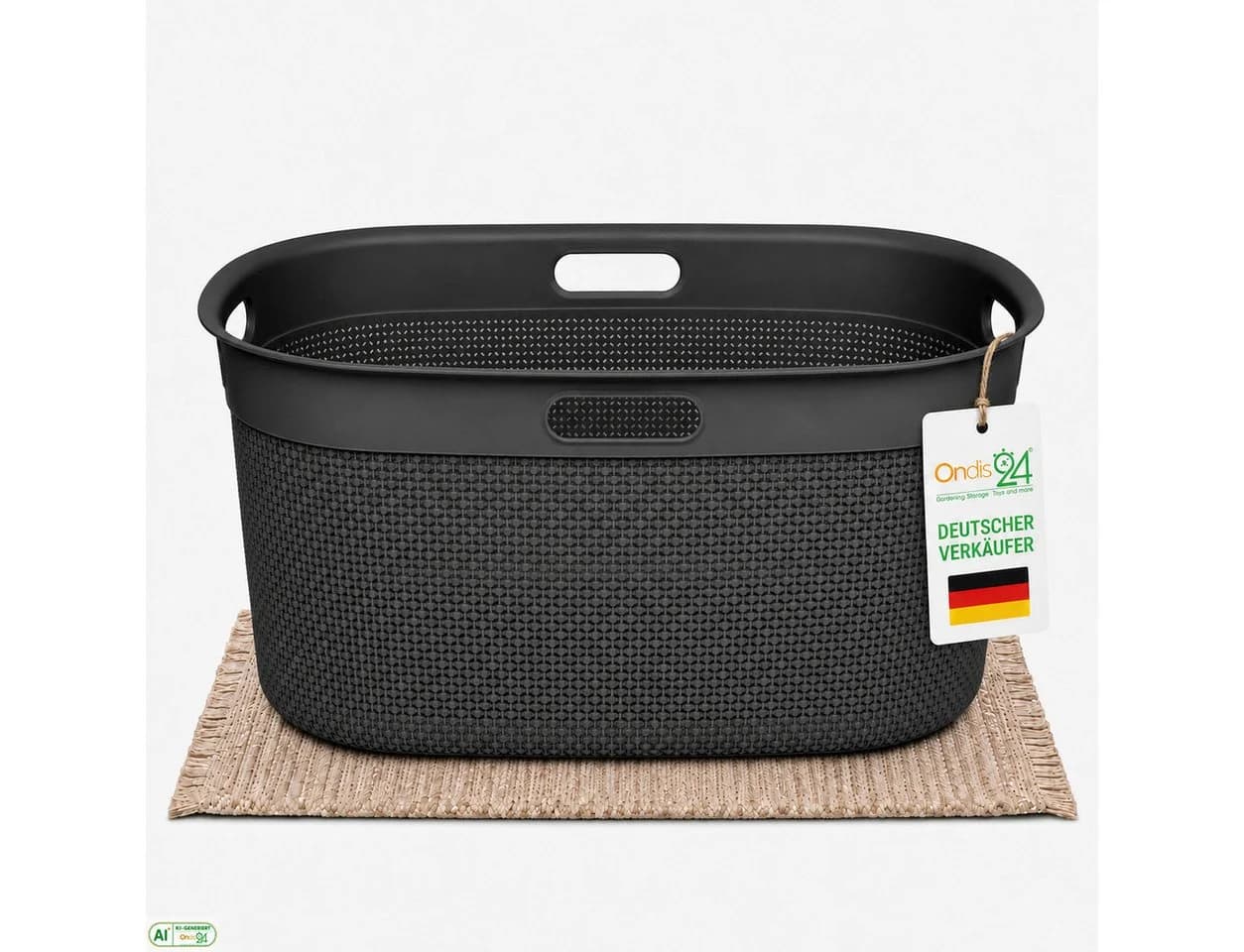 ONDIS24 Wäschekorb Filo 45 L Grau Kunststoff - Bild 2