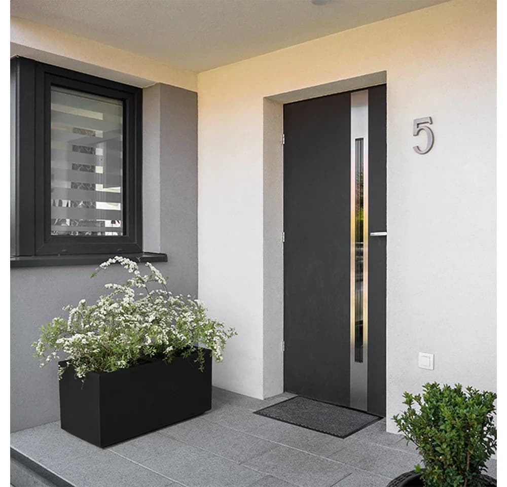 ONDIS24 Pflanzkübel Caro 80 Schwarz Beton-Optik mit Rollen