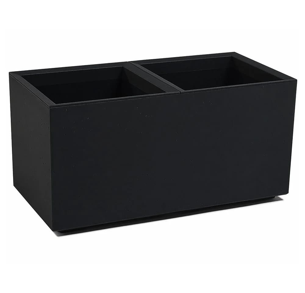 ONDIS24 Pflanzkübel Caro 80 Schwarz Beton-Optik mit Rollen - Bild 2