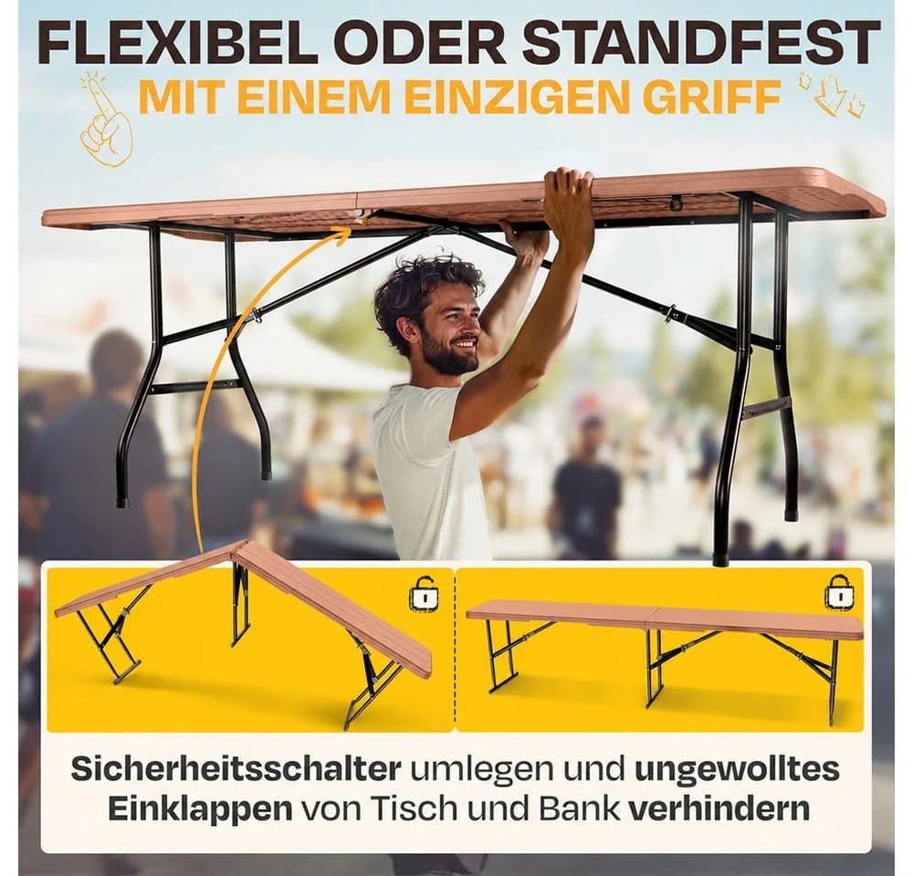 ONDIS24 Bierzeltgarnitur Lena mit Bierbänken Campingtisch - Bild 4