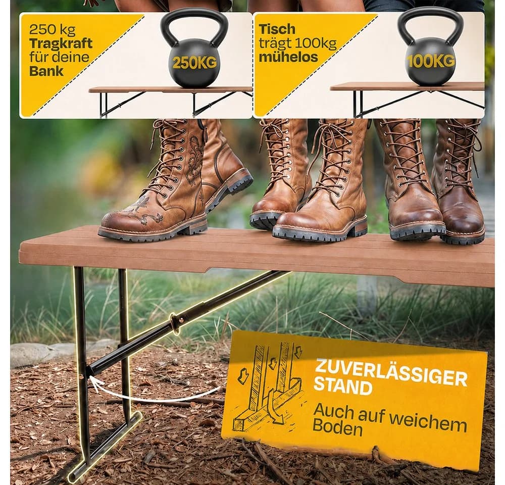 ONDIS24 Bierzeltgarnitur Lena mit Bierbänken Campingtisch - Bild 5