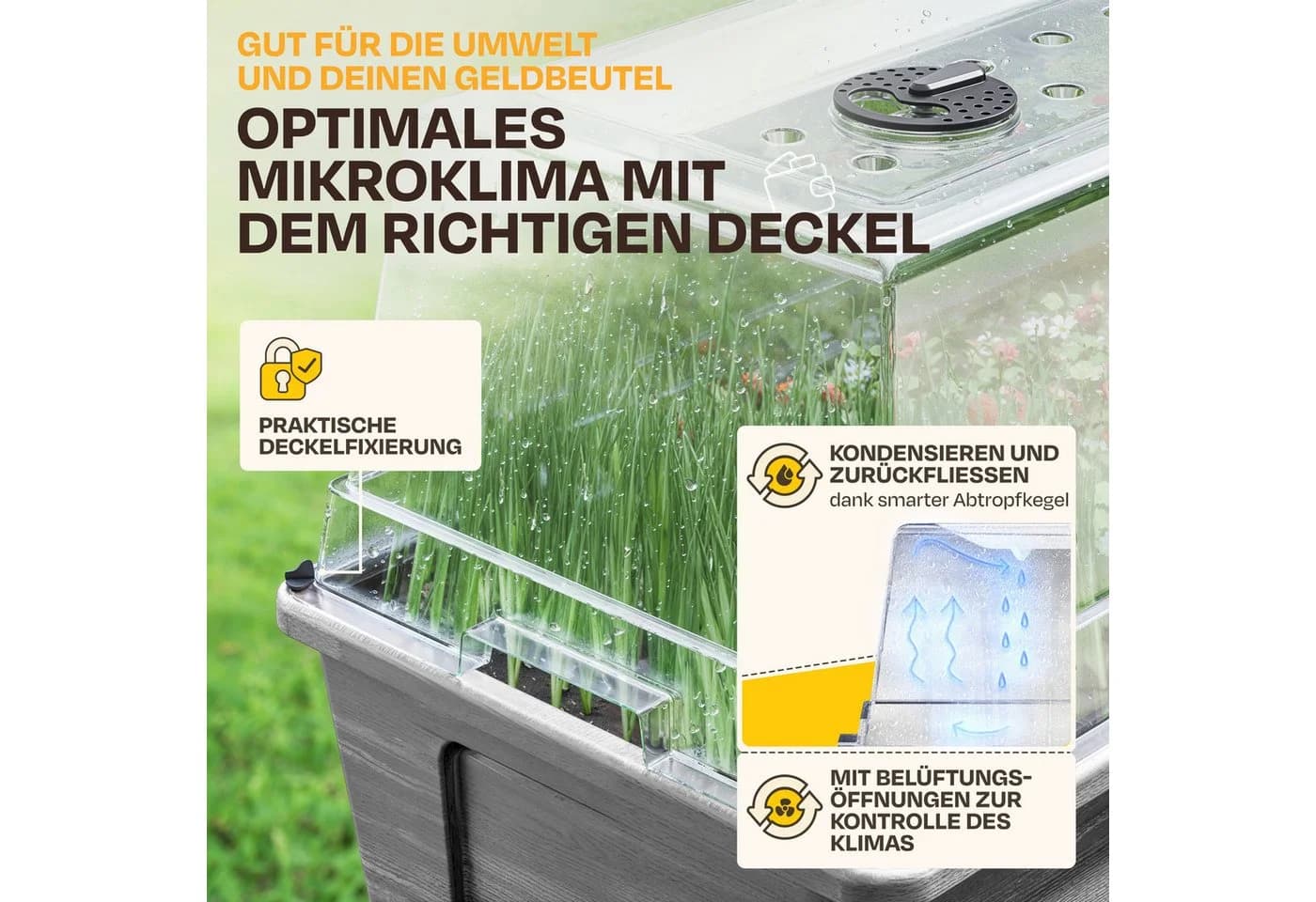 ONDIS24 Hochbeet Victoria Grau mit Deckel & Wasserspeicher - Bild 4