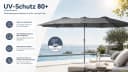 ONDIS24 Sonnenschirm XXL 460cm Grau Kurbel Marktschirm Bild 4