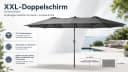 ONDIS24 Sonnenschirm XXL 460cm Grau Kurbel Marktschirm Bild 5