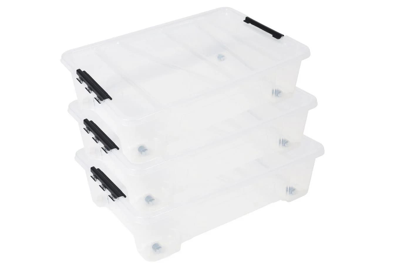 ONDIS24 Aufbewahrungsbox Jolly Rollbox 3er Set Transparent - Bild 2
