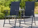 ONDIS24 Gartenstuhl Vinoro Deluxe Aluminium Klappsessel 2er Set Schwarz/Silber Bild 1