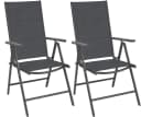 ONDIS24 Gartenstuhl Vinoro Deluxe Aluminium Klappsessel 2er Set Schwarz/Silber Bild 2