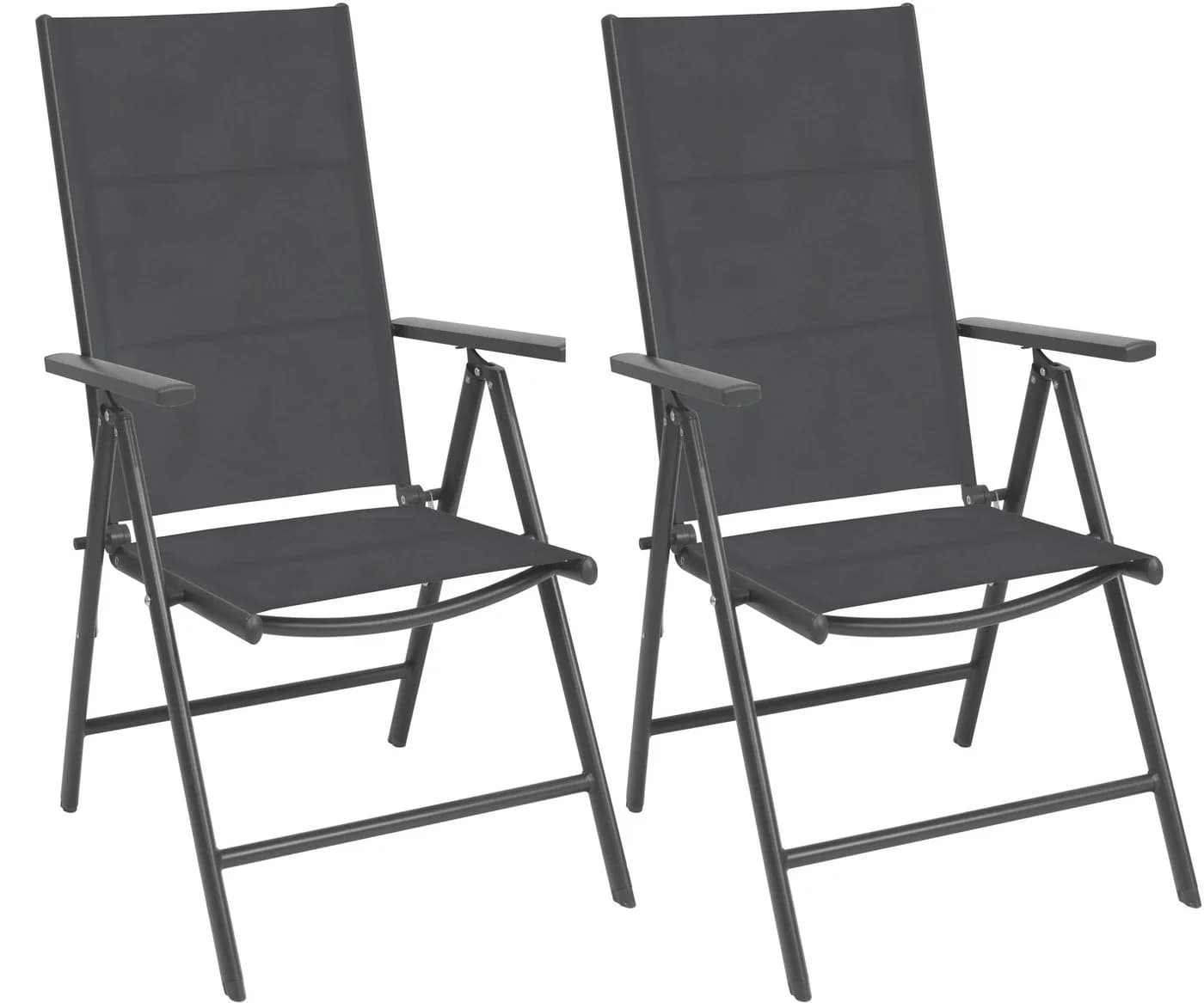 ONDIS24 Gartenstuhl Vinoro Deluxe Aluminium Klappsessel 2er Set Schwarz/Silber - Bild 2