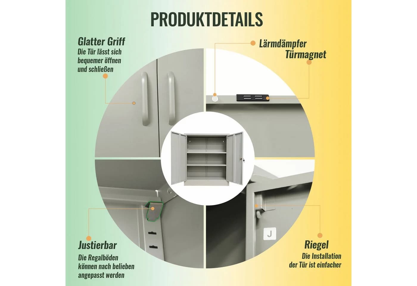 ONDIS24 Aktenschrank Mehrzweckschrank Stahlschrank abschließbar mit justierbaren Einlegeböden - Bild 4