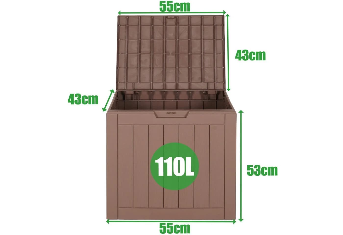 ONDIS24 Gartenbox City Cube 110L Holzoptik Beige/Grau - Bild 4
