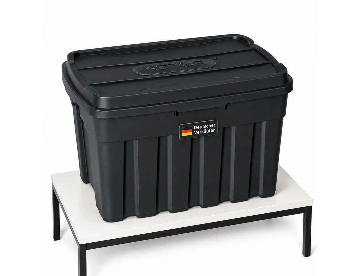 ONDIS24 Tuffbox Aufbewahrungsbox 140L Schwarz Stapelbar - Bild 2