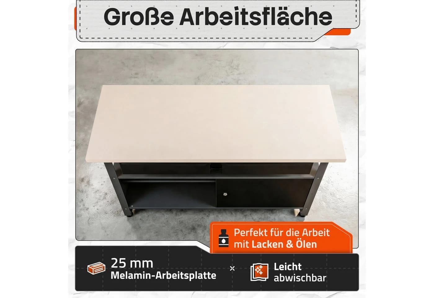 ONDIS24 Werkstatt-Set mit Werkbank, Hängeschrank & Werkzeugwand Metall Grau - Bild 4