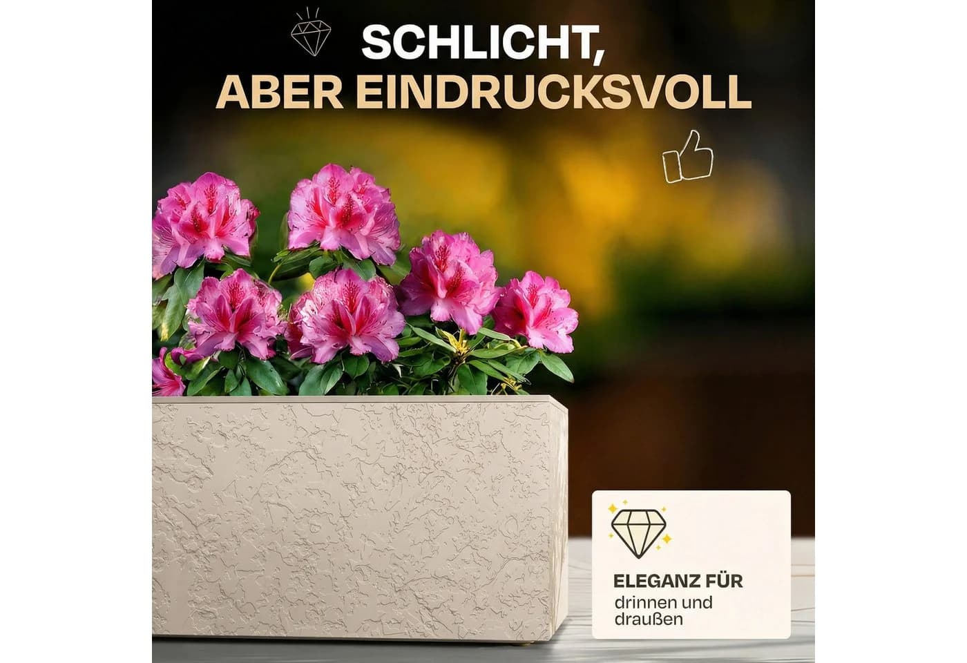 ONDIS24 Blumenkasten Vulkan 57L Gestein/Basalt Optik - Bild 3