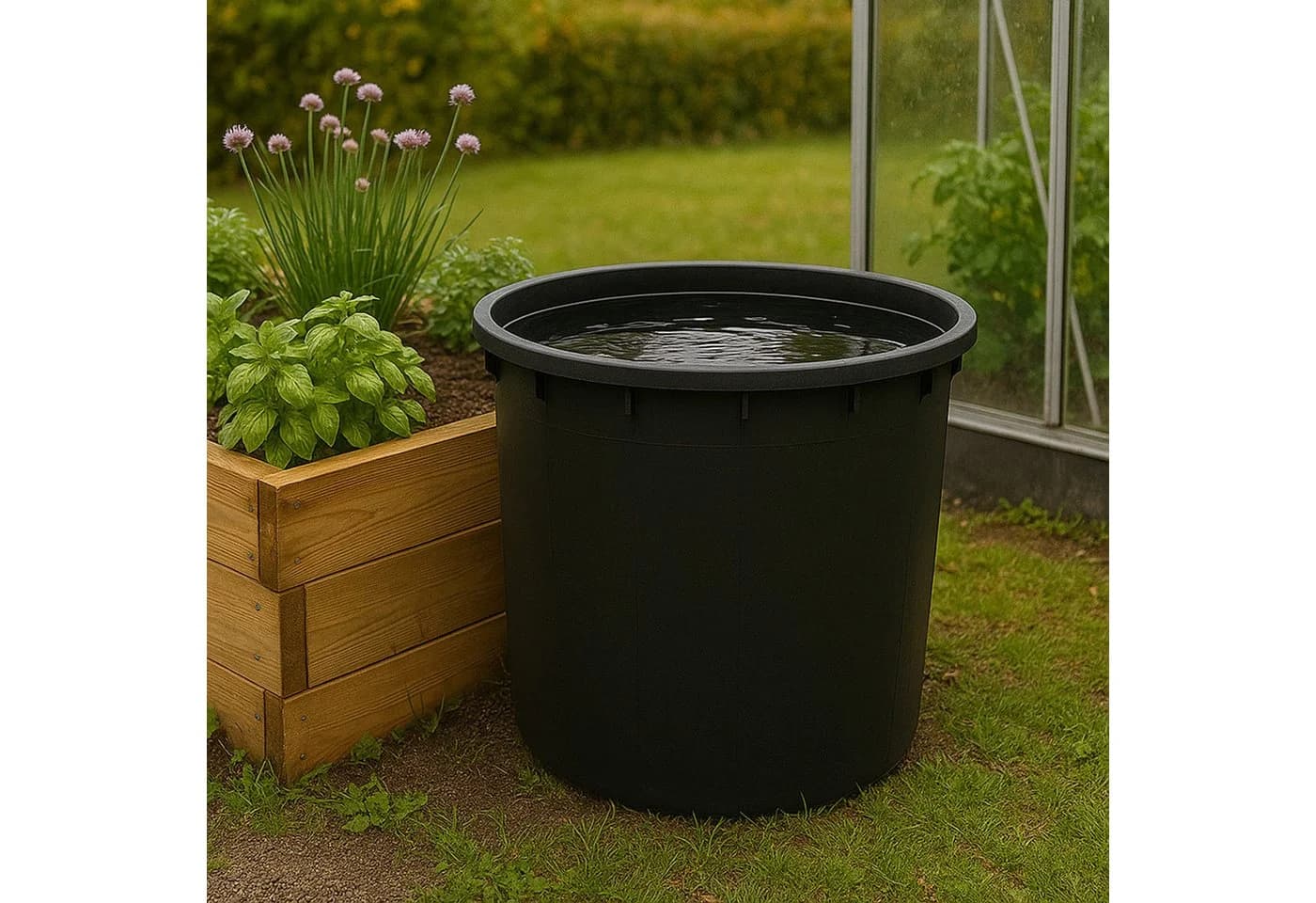ONDIS24 Regentonne 750 l Schwarz UV-beständig - Bild 4