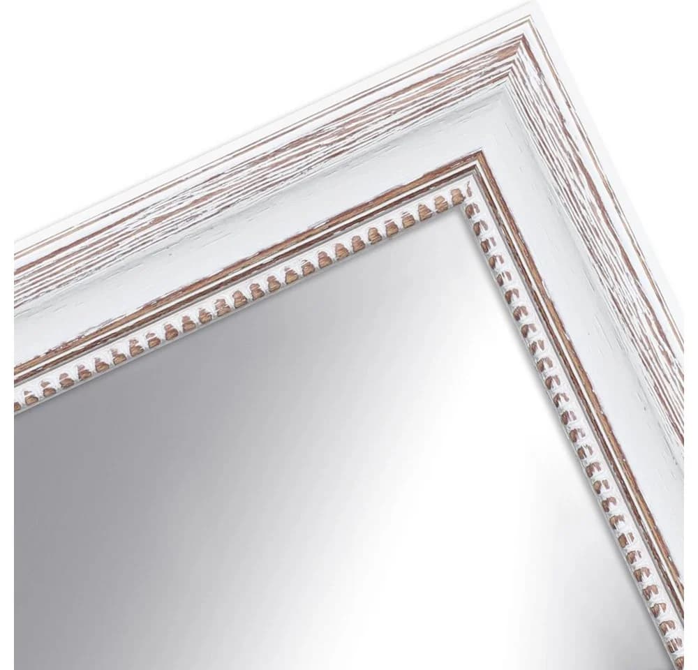 WANDStyle Wandspiegel H390 Weiß Massivholz Shabby Chic