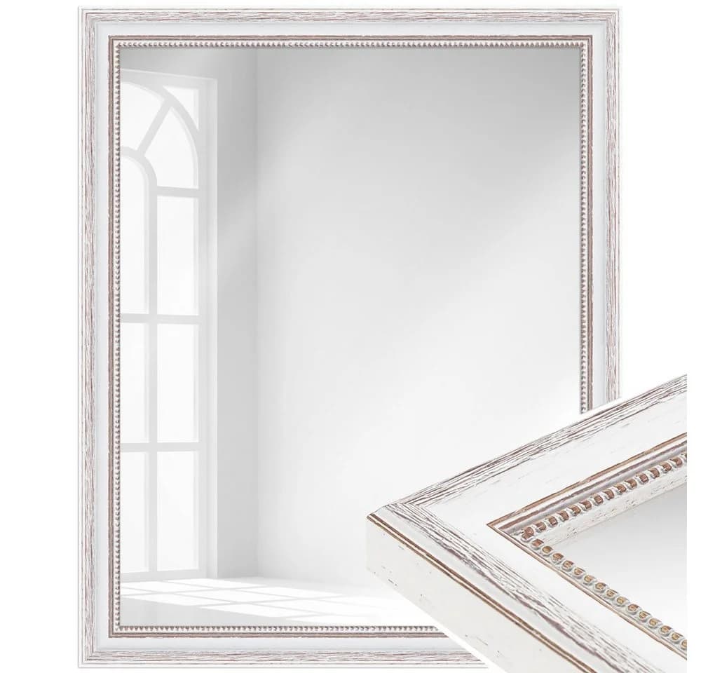 WANDStyle Wandspiegel H390 Weiß Massivholz Shabby Chic - Bild 2