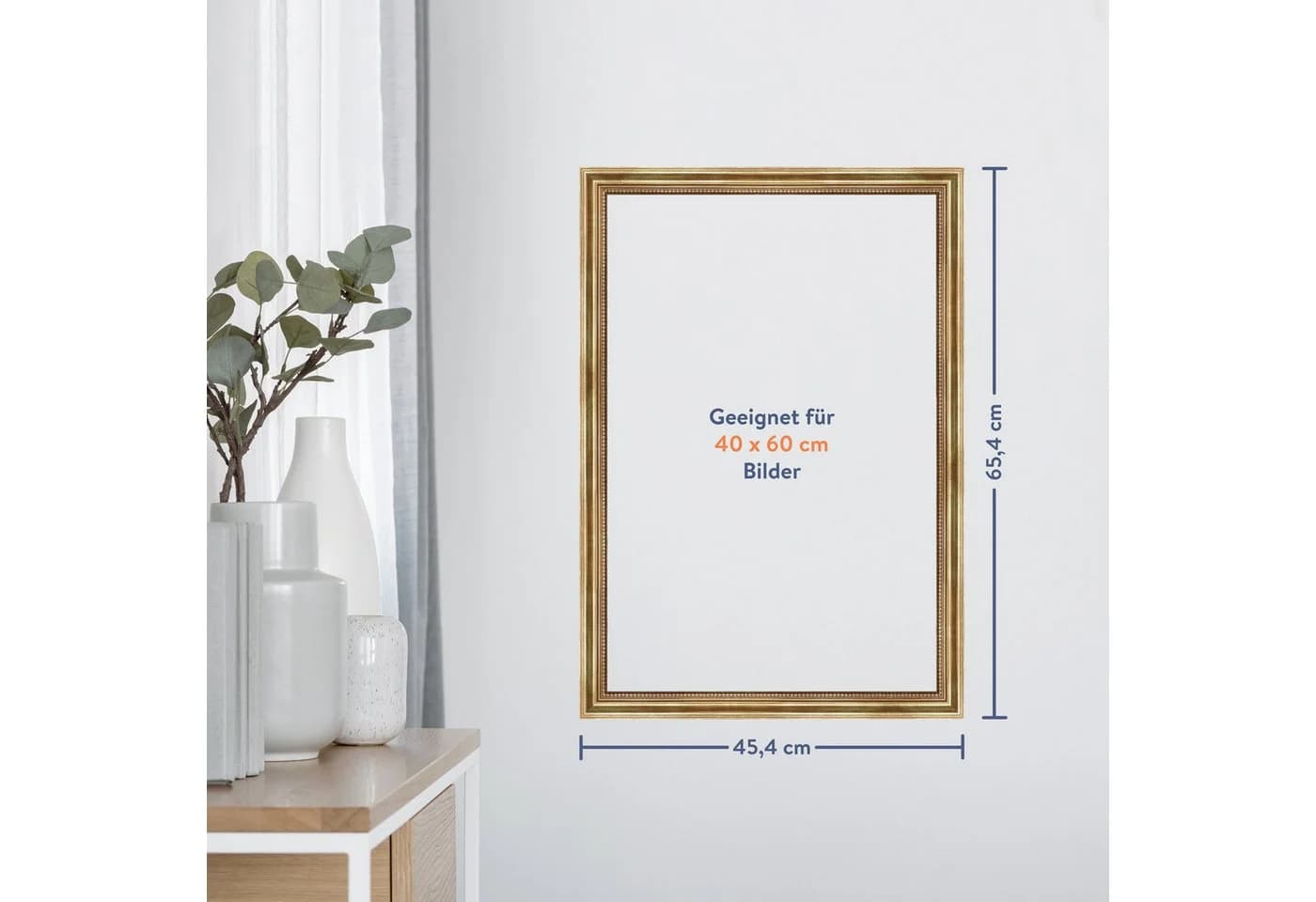 WANDStyle Einzelrahmen H450 Goldener Bilderrahmen 40x60 cm Vintage