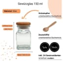 mikken Gewürzbehälter 8-tlg. Glas mit Holzdeckel 150 ml Bild 1