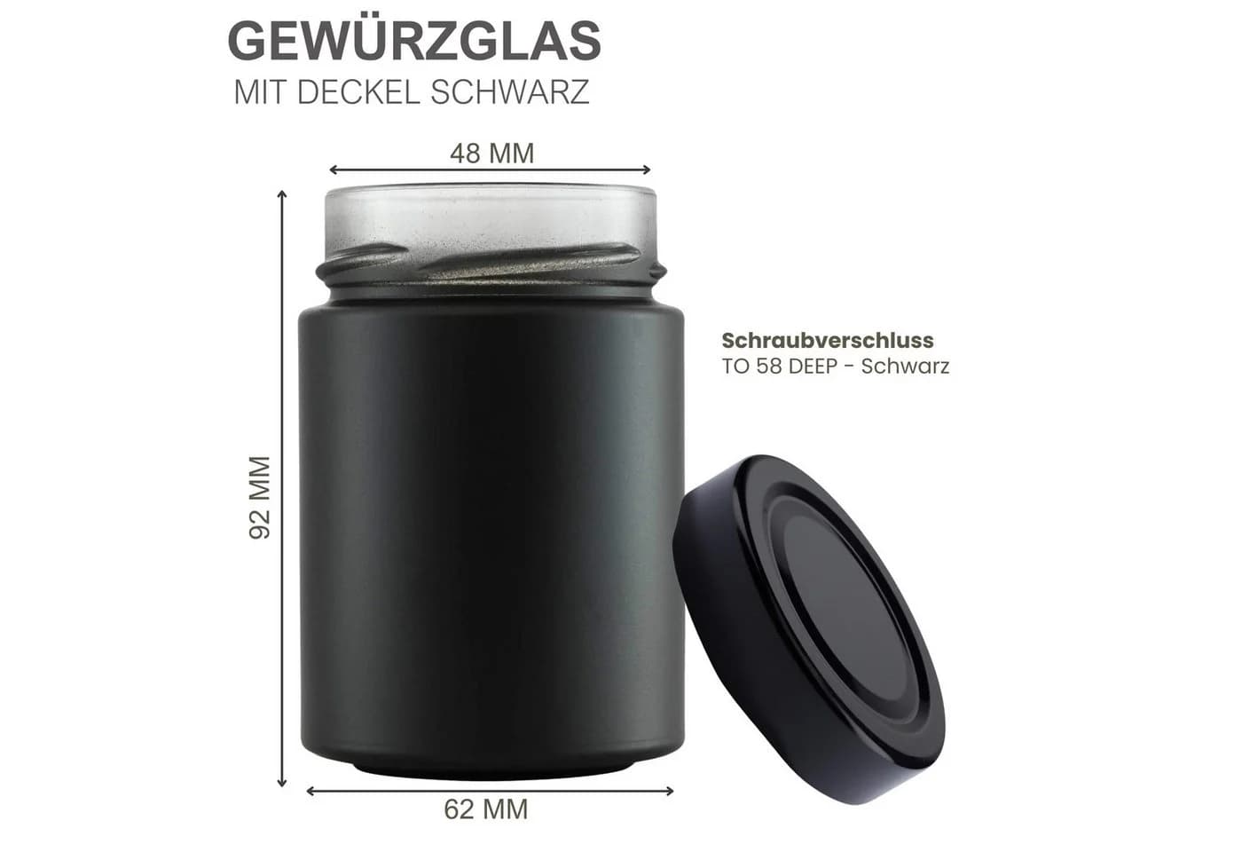 mikken Gewürzbehälter 12-teilig Schwarz mit Deckel und 24 Etiketten - Bild 4