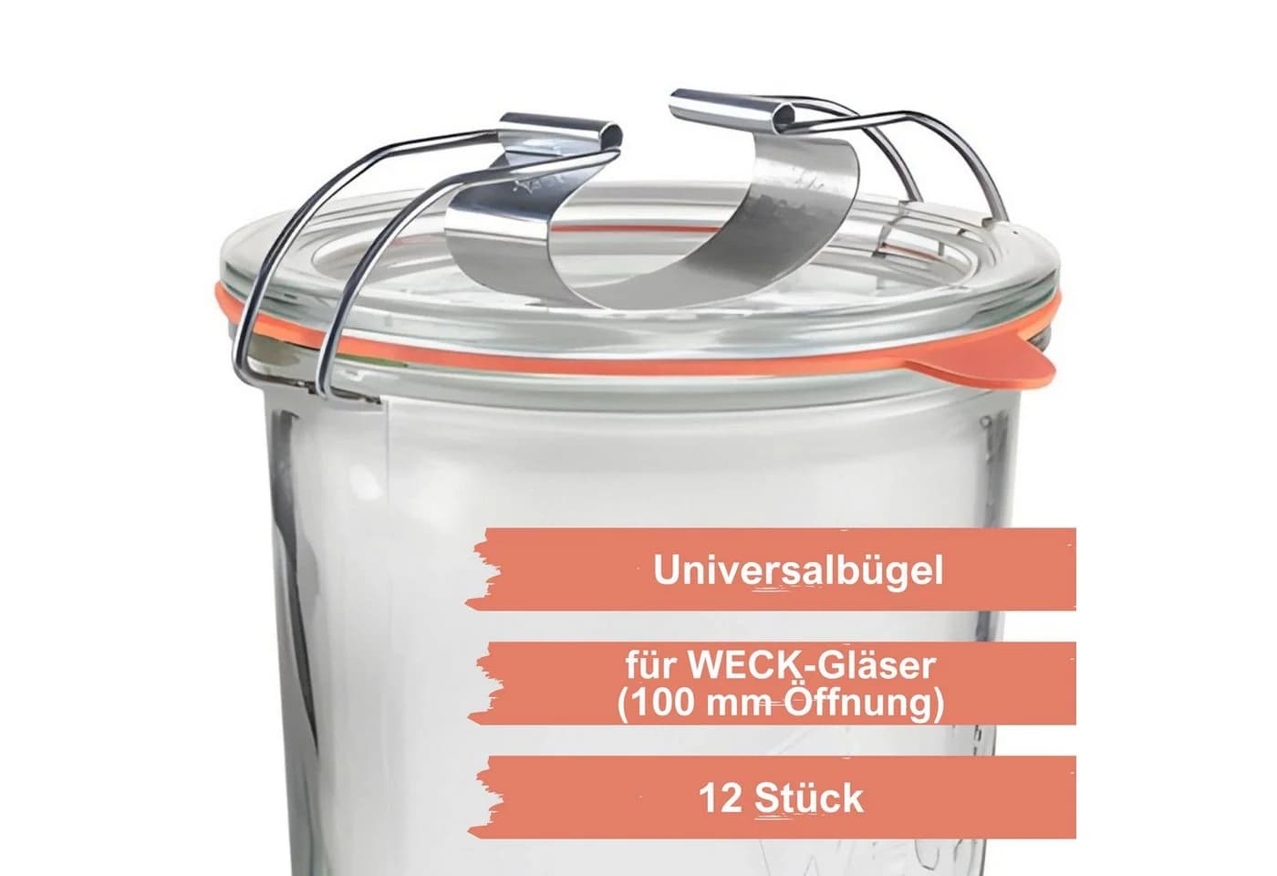mikken 12x Universalbügel Klammern für Einkochgläser Edelstahl - Bild 3