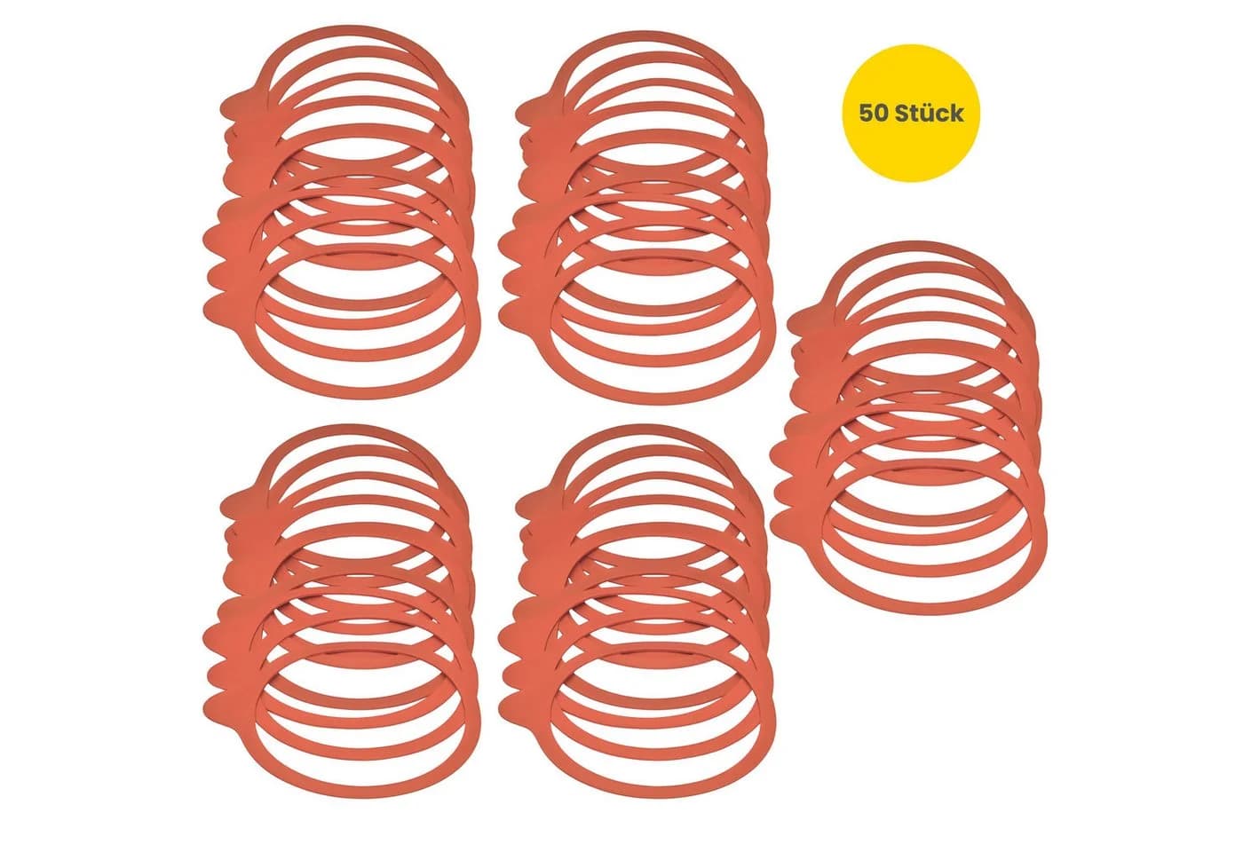 mikken Einkochring 50er-Set Naturkautschuk für WECK-Gläser RR100 - Bild 2