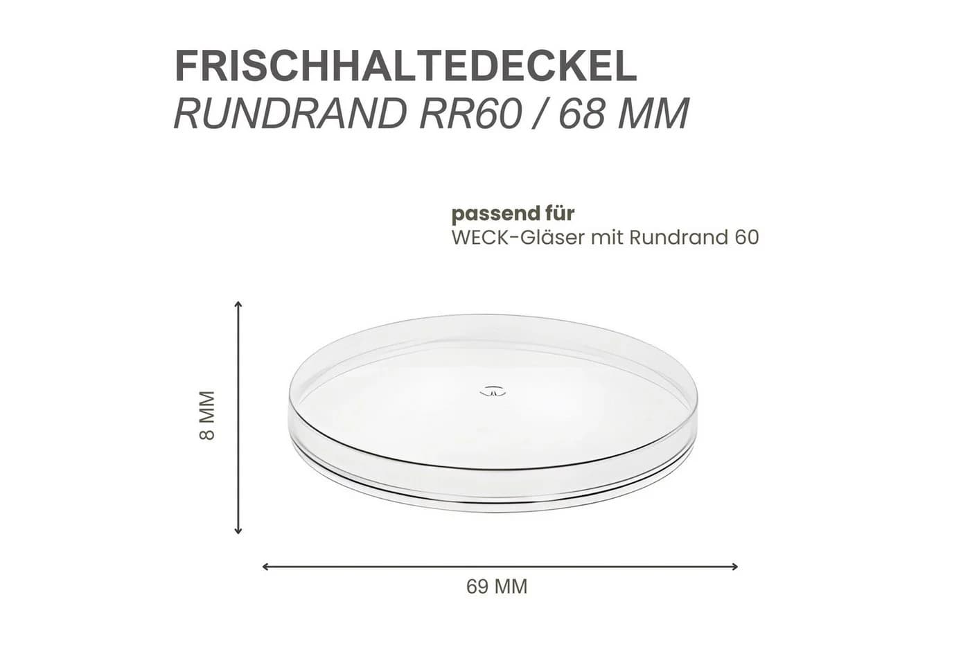 mikken Frischhaltedeckel 12er Set Transparent für WECK-Gläser - Bild 5