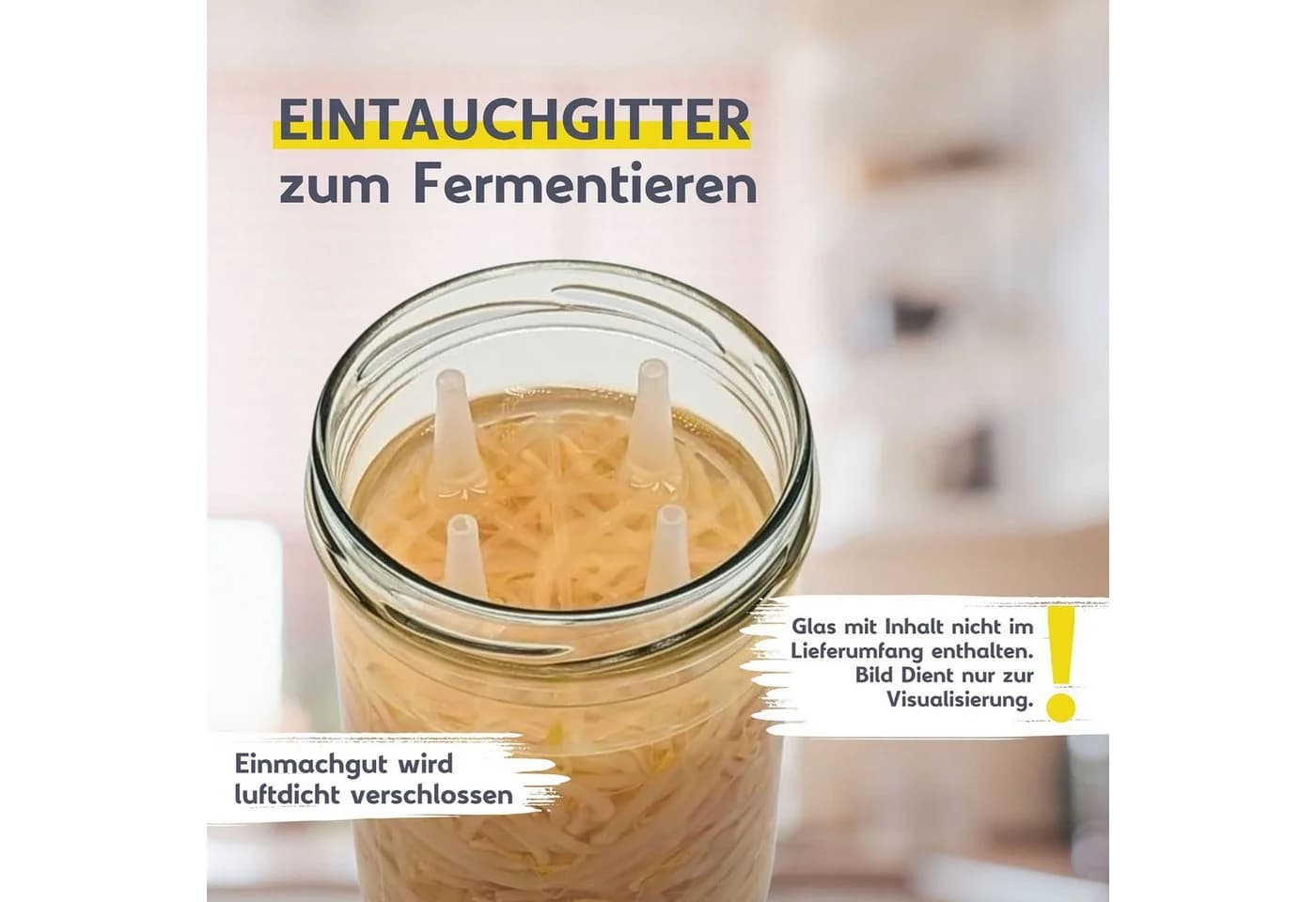 mikken Fermentiergitter Eintauchgitter 15-tlg. PVC-frei für TO100 Gläser - Bild 3