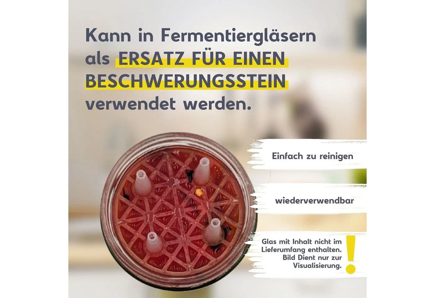 mikken Fermentiergitter Eintauchgitter 15-tlg. PVC-frei für TO100 Gläser - Bild 5