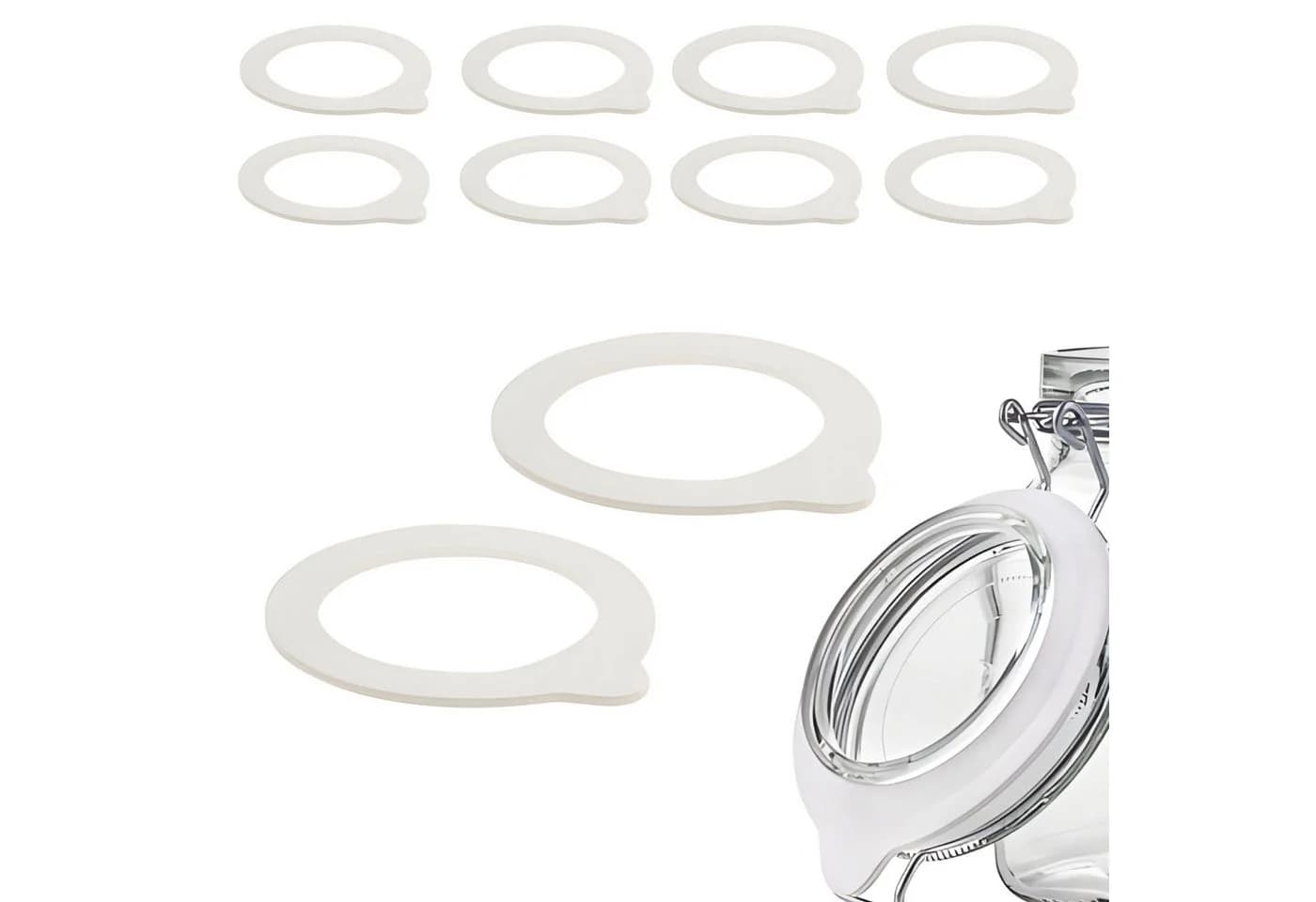 mikken Einkochring 10 weiße Gummiringe 68x94 mm für Bügelverschlussgläser - Bild 2