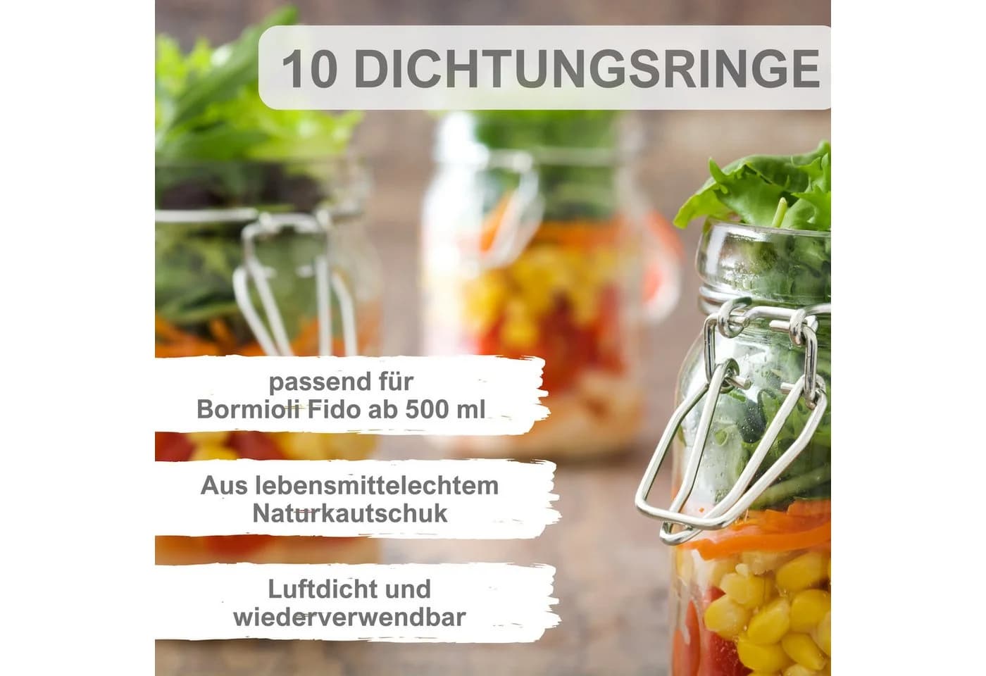 mikken Einkochring 10 Gummiringe 75x101 mm rot Naturkautschuk