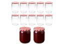 mikken Einmachglas 540 ml Set 12-tlg. Rot-Weiß Kariert Bild 2