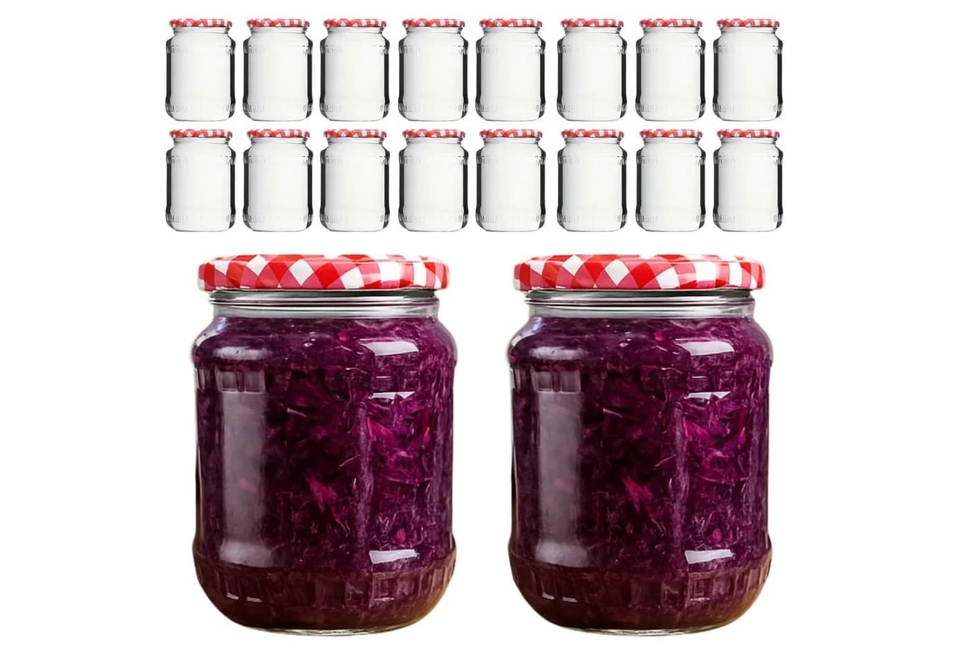mikken Einmachglas 720ml Set 18-tlg. Rot/Weiß Klassisch - Bild 2