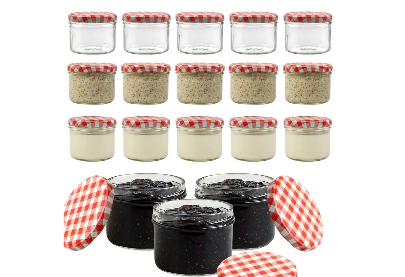 mikken Marmeladenglas Set 18-tlg. 210ml Schraubglas transparent - Bild 2