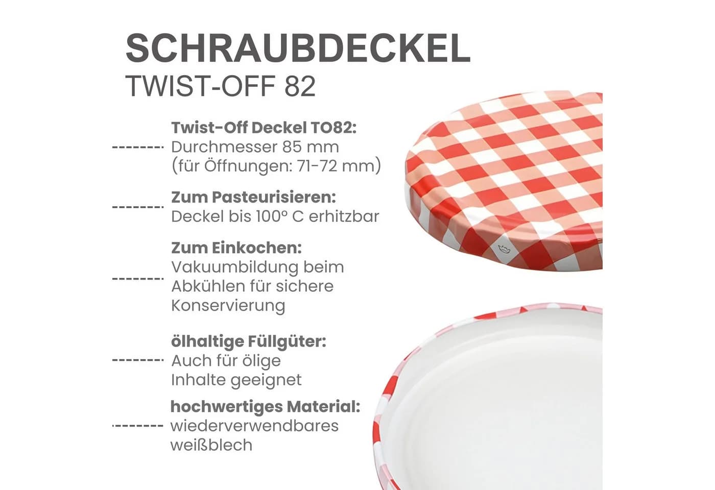 mikken Einmachglas 900 ml transparent, 6-tlg. Set, luftdicht & pasteurisierbar
