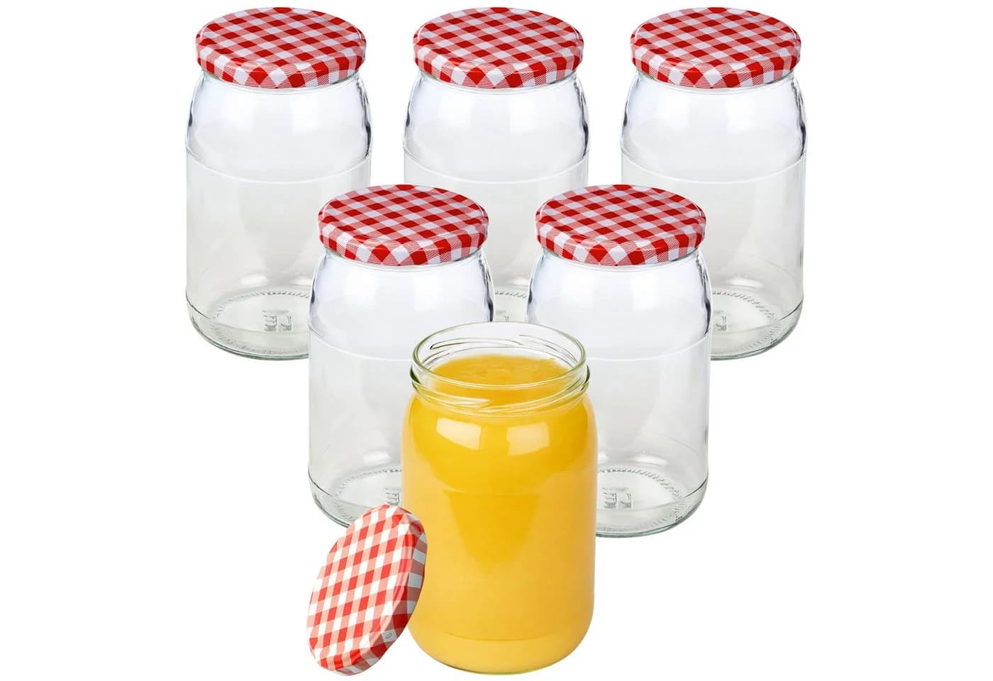 mikken Einmachglas 900 ml transparent, 6-tlg. Set, luftdicht & pasteurisierbar - Bild 2