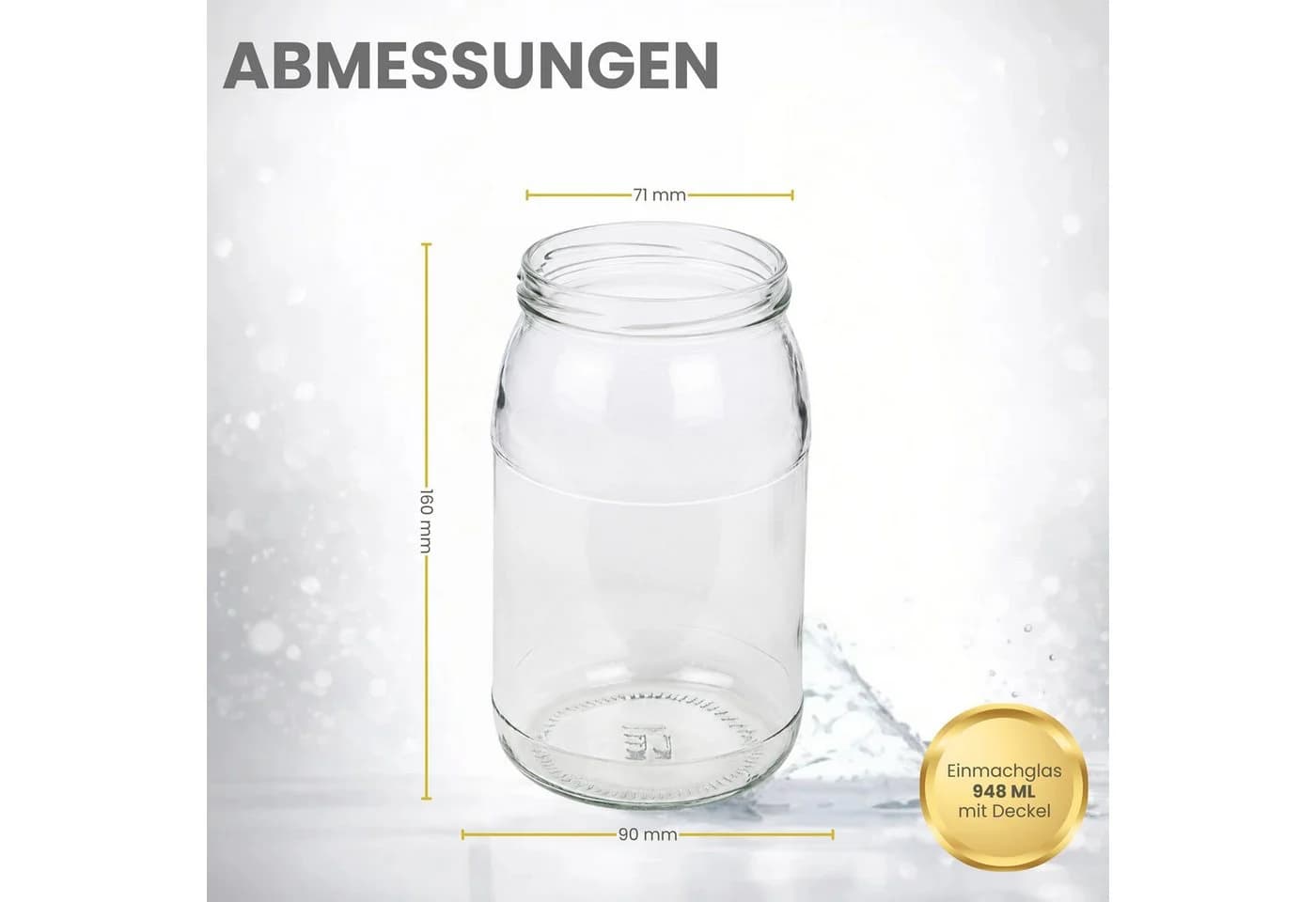 mikken Einmachglas 900 ml transparent, 6-tlg. Set, luftdicht & pasteurisierbar - Bild 4