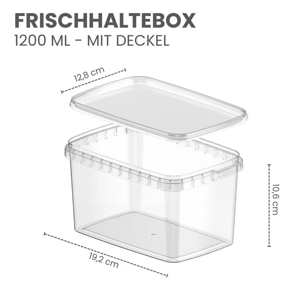 mikken Frischhaltedose 1800 ml Stapelbar Luftdicht Polypropylen - Bild 4