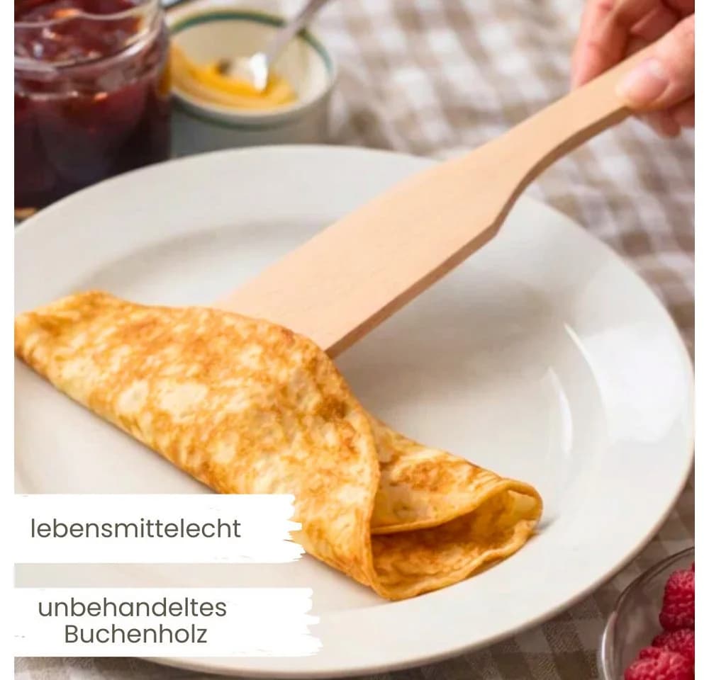 mikken Crêpes Zubehör Set aus Buchenholz mit Teigverteiler & Wender - Bild 3
