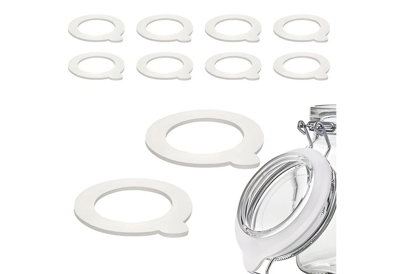 mikken Einkochring 10x Gummiringe 52x80 mm für Bügelgläser – Dichtungsringe weiß - Bild 2